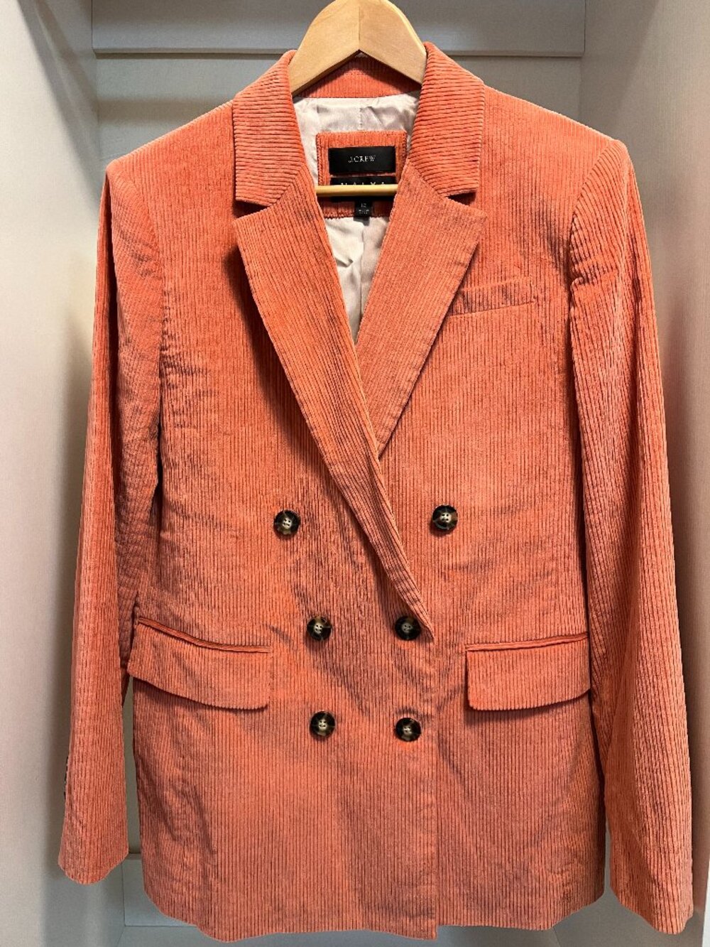 J Crew Nayla Woman's Blazer in Orange Corduroy